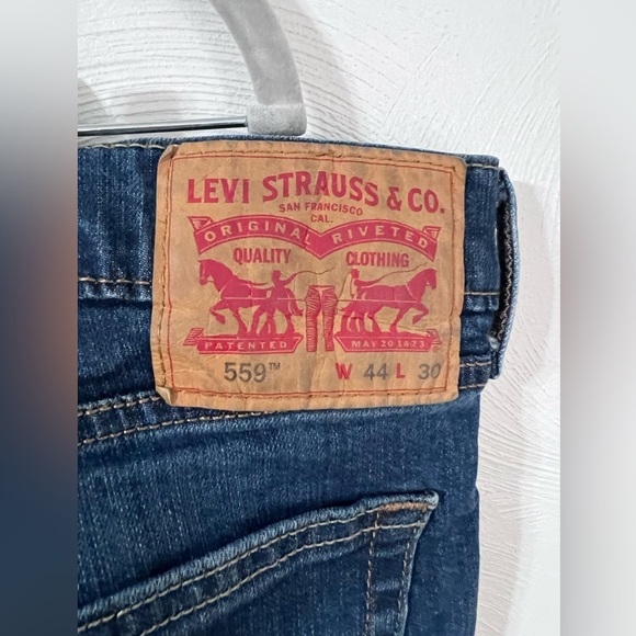 Levis Jeans Mens 559 Straight Leg Blue Cotton Denim 44 X 30 Work Pants - Picture 4 of 6